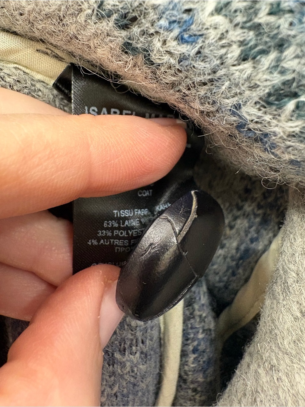 Isabel Marant Blue Gray Plaid Wool Blend Trench Coat - Picture 6 of 7